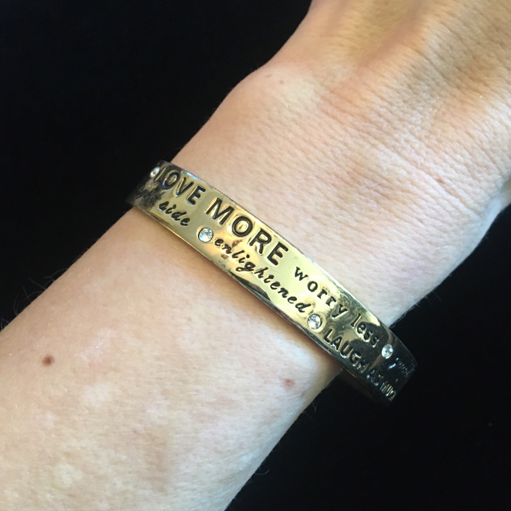 BCBGeneration Silver Tone Inspirational Bangle Bracelet